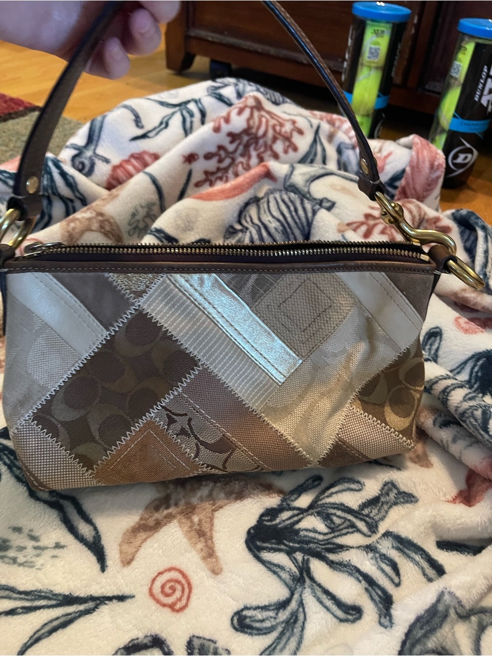 Coach Patchwork Signature Canvas Shoulder Bag in Brown and Beige - Picture 4 of 4